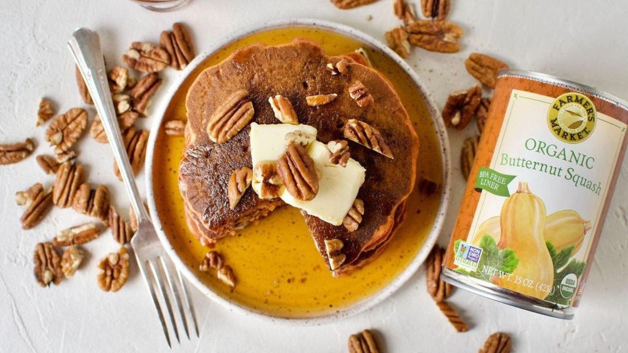 Butternut Squash Pecan Pancakes