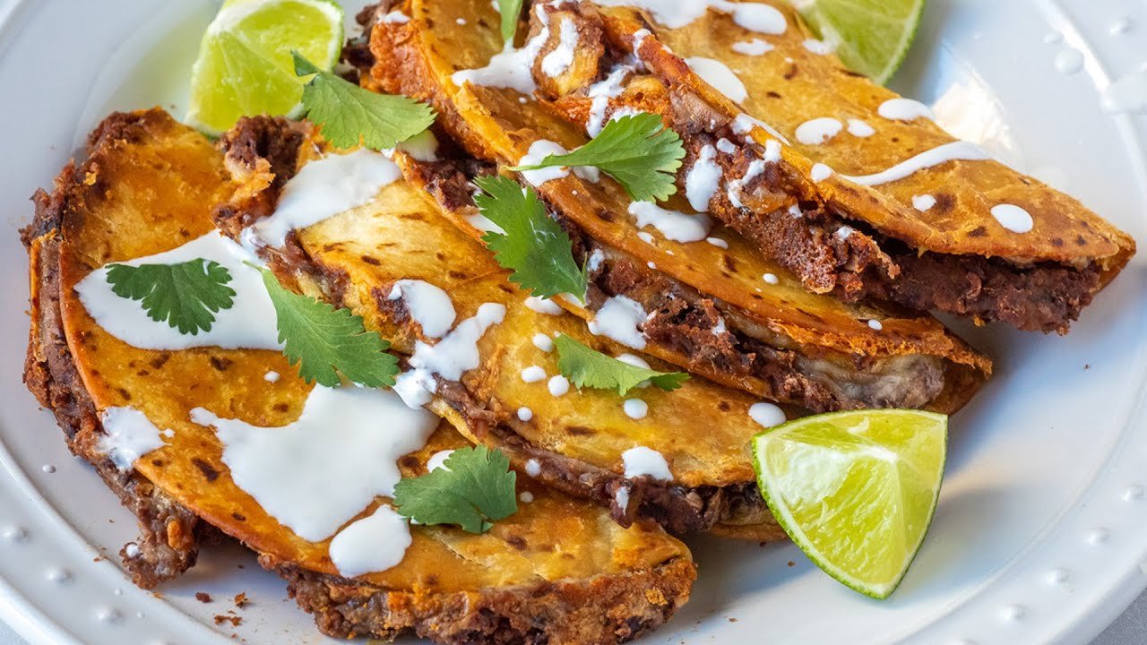 Crispy Black Bean Tacos with Cilantro Lime Sauce